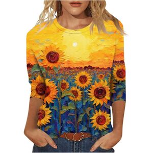 Unbranded (XXL, Summer Tops 08 Yellow) Womens Tops Dressy Casual Shirts Crewneck 3/4 Lengt Unbranded (XXL, Summer Tops 08 Yellow) Womens Tops Dressy Casual Shirts Crewneck 3/4 Lengt