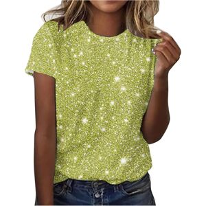 Unbranded (S, 001 Yellow) Womens Tops Clearance Ladies T Shirts Summer Sparkling T Shirt G Unbranded (S, 001 Yellow) Womens Tops Clearance Ladies T Shirts Summer Sparkling T Shirt G