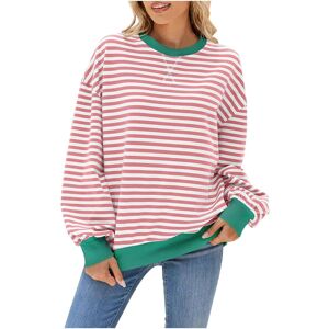 Unbranded (M, 002* Pink) Womens Tops Clearance Women's Oversized Sweatshirts Striped Pullo Unbranded (M, 002* Pink) Womens Tops Clearance Women's Oversized Sweatshirts Striped Pullo