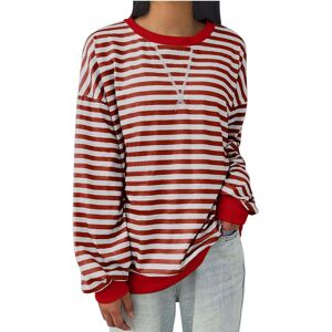Unbranded (M, 003* Red) Womens Tops Clearance Women's Oversized Sweatshirts Striped Pullov Unbranded (M, 003* Red) Womens Tops Clearance Women's Oversized Sweatshirts Striped Pullov