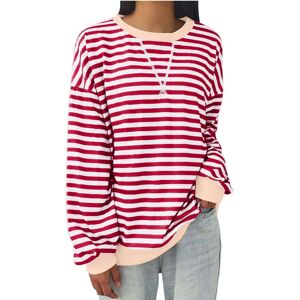 Unbranded (M, 004* Red) Womens Tops Clearance Women's Oversized Sweatshirts Striped Pullov Unbranded (M, 004* Red) Womens Tops Clearance Women's Oversized Sweatshirts Striped Pullov