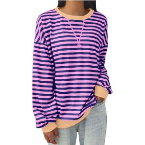 Unbranded (S, 004* Purple) Womens Tops Clearance Women's Oversized Sweatshirts Striped Pul Unbranded (S, 004* Purple) Womens Tops Clearance Women's Oversized Sweatshirts Striped Pul