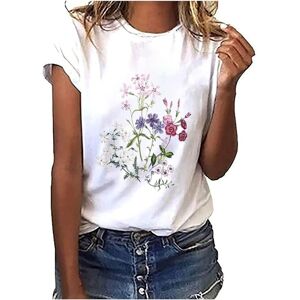 Unbranded (14, 001* White) Ladies Tops Clearance T Shirts for Women UK Crewneck Shirt Flor Unbranded (14, 001* White) Ladies Tops Clearance T Shirts for Women UK Crewneck Shirt Flor