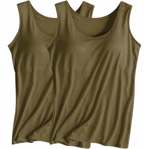 Unbranded (3XL, 007* Army Green) Vest Tops Women UK 2PCS Womens Tank Tops with Built in Br Unbranded (3XL, 007* Army Green) Vest Tops Women UK 2PCS Womens Tank Tops with Built in Br