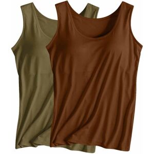 Unbranded (4XL, 029* Brown) Vest Tops Women UK 2PCS Womens Tank Tops with Built in Bras 20 Unbranded (4XL, 029* Brown) Vest Tops Women UK 2PCS Womens Tank Tops with Built in Bras 20
