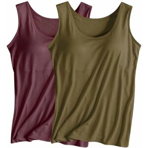 Unbranded (4XL, 009* Wine) Vest Tops Women UK 2PCS Womens Tank Tops with Built in Bras 202 Unbranded (4XL, 009* Wine) Vest Tops Women UK 2PCS Womens Tank Tops with Built in Bras 202