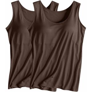 Unbranded (L, 008* Coffee) Vest Tops Women UK 2PCS Womens Tank Tops with Built in Bras 202 Unbranded (L, 008* Coffee) Vest Tops Women UK 2PCS Womens Tank Tops with Built in Bras 202