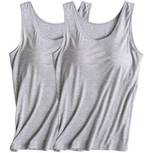 Unbranded (L, 001* Gray) Vest Tops Women UK 2PCS Womens Tank Tops with Built in Bras 2024 Unbranded (L, 001* Gray) Vest Tops Women UK 2PCS Womens Tank Tops with Built in Bras 2024