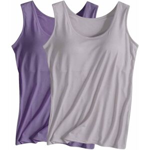 Unbranded (L, 014* Purple) Vest Tops Women UK 2PCS Womens Tank Tops with Built in Bras 202 Unbranded (L, 014* Purple) Vest Tops Women UK 2PCS Womens Tank Tops with Built in Bras 202