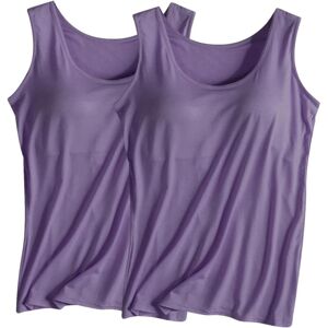 Unbranded (M, 001* Purple) Vest Tops Women UK 2PCS Womens Tank Tops with Built in Bras 202 Unbranded (M, 001* Purple) Vest Tops Women UK 2PCS Womens Tank Tops with Built in Bras 202