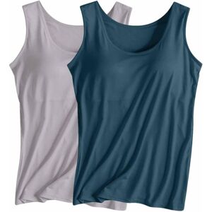 Unbranded (XXL, 022* Blue) Vest Tops Women UK 2PCS Womens Tank Tops with Built in Bras 202 Unbranded (XXL, 022* Blue) Vest Tops Women UK 2PCS Womens Tank Tops with Built in Bras 202