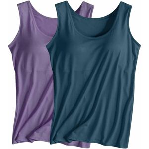 Unbranded (S, 010* Purple) Vest Tops Women UK 2PCS Womens Tank Tops with Built in Bras 202 Unbranded (S, 010* Purple) Vest Tops Women UK 2PCS Womens Tank Tops with Built in Bras 202