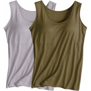 Unbranded (XXL, 013* Army Green) Vest Tops Women UK 2PCS Womens Tank Tops with Built in Br Unbranded (XXL, 013* Army Green) Vest Tops Women UK 2PCS Womens Tank Tops with Built in Br
