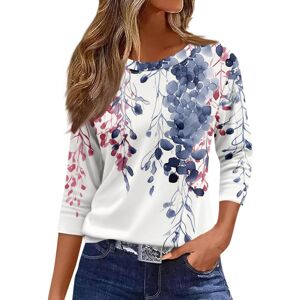 Unbranded (16, 005* White) Womens Tops 3/4 Length Sleeve Shirts Boho Floral Printed Tunic Unbranded (16, 005* White) Womens Tops 3/4 Length Sleeve Shirts Boho Floral Printed Tunic