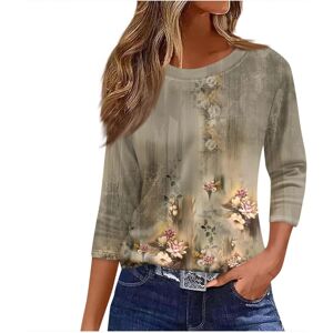 Unbranded (12, 024* Khaki) Womens Tops 3/4 Length Sleeve Shirts Boho Floral Printed Tunic Unbranded (12, 024* Khaki) Womens Tops 3/4 Length Sleeve Shirts Boho Floral Printed Tunic