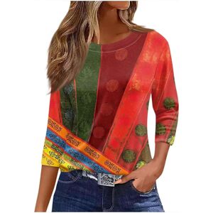 Unbranded (18, 022* Red) Womens Tops 3/4 Length Sleeve Shirts Boho Floral Printed Tunic Bl Unbranded (18, 022* Red) Womens Tops 3/4 Length Sleeve Shirts Boho Floral Printed Tunic Bl