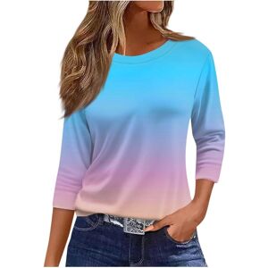 Unbranded (20, 031* Light Blue) Womens Tops 3/4 Length Sleeve Shirts Boho Floral Printed T Unbranded (20, 031* Light Blue) Womens Tops 3/4 Length Sleeve Shirts Boho Floral Printed T