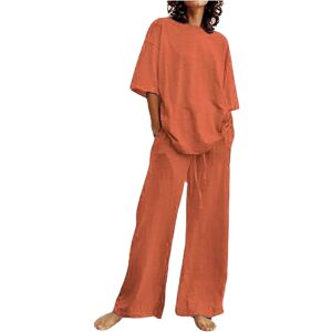Unbranded (3XL, 002* Orange) Summer Outfits for Women 2 Piece Cotton Linen Set Boyfriend O Unbranded (3XL, 002* Orange) Summer Outfits for Women 2 Piece Cotton Linen Set Boyfriend O