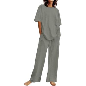 Unbranded (4XL, 005* Gray) Summer Outfits for Women 2 Piece Cotton Linen Set Boyfriend Ove Unbranded (4XL, 005* Gray) Summer Outfits for Women 2 Piece Cotton Linen Set Boyfriend Ove
