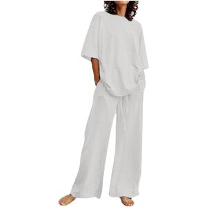 Unbranded (S, 003* White) Summer Outfits for Women 2 Piece Cotton Linen Set Boyfriend Over Unbranded (S, 003* White) Summer Outfits for Women 2 Piece Cotton Linen Set Boyfriend Over