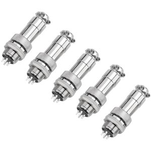 Unbranded 5 pcs/set GX12 4Pin Male / Female Panel Metal Unbranded 5 pcs/set GX12 4Pin Male / Female Panel Metal