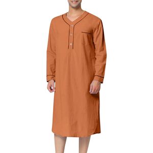 Unbranded (XL, 001* Orange) Men's Kaftan Thobe Long Sleeve Muslim Robe Casual Button Up Ka Unbranded (XL, 001* Orange) Men's Kaftan Thobe Long Sleeve Muslim Robe Casual Button Up Ka