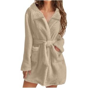 Unbranded (3XL, 01* Khaki) Womens Fuzzy Robes Lapel Short Robe Fleece Mid Length Bathrobe Unbranded (3XL, 01* Khaki) Womens Fuzzy Robes Lapel Short Robe Fleece Mid Length Bathrobe