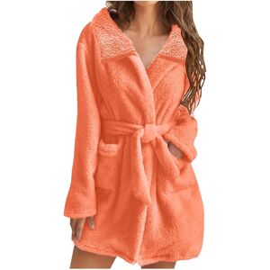 Unbranded (3XL, 01* Orange) Womens Fuzzy Robes Lapel Short Robe Fleece Mid Length Bathrobe Unbranded (3XL, 01* Orange) Womens Fuzzy Robes Lapel Short Robe Fleece Mid Length Bathrobe
