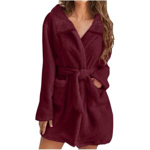 Unbranded (L, 01* Wine) Womens Fuzzy Robes Lapel Short Robe Fleece Mid Length Bathrobe Bel Unbranded (L, 01* Wine) Womens Fuzzy Robes Lapel Short Robe Fleece Mid Length Bathrobe Bel