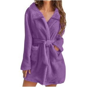 Unbranded (3XL, 01* Purple) Womens Fuzzy Robes Lapel Short Robe Fleece Mid Length Bathrobe Unbranded (3XL, 01* Purple) Womens Fuzzy Robes Lapel Short Robe Fleece Mid Length Bathrobe