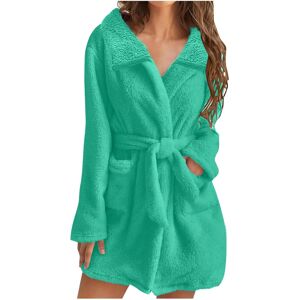 Unbranded (XL, 01* Mint Green) Womens Fuzzy Robes Lapel Short Robe Fleece Mid Length Bathr Unbranded (XL, 01* Mint Green) Womens Fuzzy Robes Lapel Short Robe Fleece Mid Length Bathr