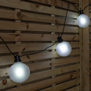 Premier 4.5m Set of 10 Frosted Ball Style Cap String Lights with Filament in White Premier 4.5m Set of 10 Frosted Ball Style Cap String Lights with Filament in White