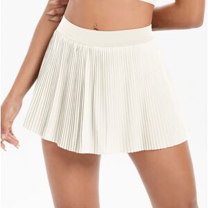 Unbranded (Light ivory, XL) Spliced fake two-piece hip pocket pleated skirt for sports, ru Unbranded (Light ivory, XL) Spliced fake two-piece hip pocket pleated skirt for sports, ru