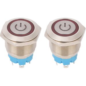 Unbranded 2Pcs Push Button Switch 4-Pin 19mm Round Flat Head Unbranded 2Pcs Push Button Switch 4-Pin 19mm Round Flat Head
