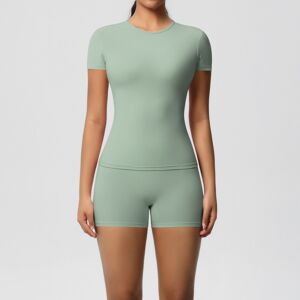 Unbranded (Suit-Basil Green, S) Double-sided brushed solid color tight-fitting high-elasti Unbranded (Suit-Basil Green, S) Double-sided brushed solid color tight-fitting high-elasti
