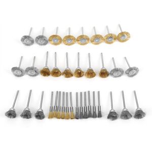 Unbranded 36pcs Brass Wire Steel Wire Brush Set Pen Flat Cup Unbranded 36pcs Brass Wire Steel Wire Brush Set Pen Flat Cup