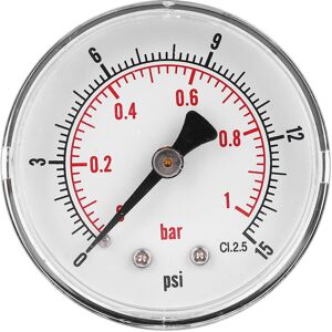 Unbranded Pressure Gauge 50mm Dial 1/4 BSPT Back Connection Unbranded Pressure Gauge 50mm Dial 1/4 BSPT Back Connection