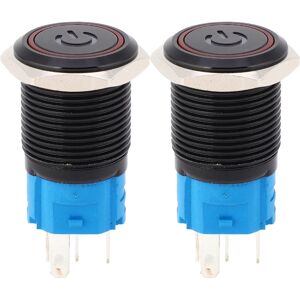 Unbranded 2PCS Black Self Locking Metal Switch IP65 Unbranded 2PCS Black Self Locking Metal Switch IP65