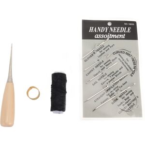 Unbranded Leather Needle Set Waxed Thread Awl Thimble Kit Unbranded Leather Needle Set Waxed Thread Awl Thimble Kit