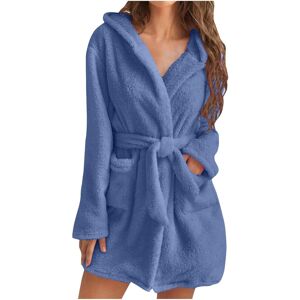Unbranded (L, 003* Blue) Womens Fuzzy Robes Hooded Short Robe Fall Winte Mid Length Bathro Unbranded (L, 003* Blue) Womens Fuzzy Robes Hooded Short Robe Fall Winte Mid Length Bathro