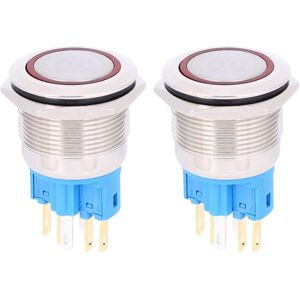 Unbranded 2Pcs AC220V 22mm Stainless Steel Ring Reset Button Unbranded 2Pcs AC220V 22mm Stainless Steel Ring Reset Button