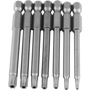 Unbranded 7pcs/set S2 Steel 75mm 1/4 Inch Hex Shank T 8-T30 Unbranded 7pcs/set S2 Steel 75mm 1/4 Inch Hex Shank T 8-T30