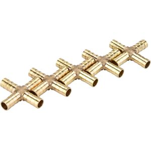 Unbranded 5pcs Brass Cross 4 Way Hose Joiner Fittings Barbed Unbranded 5pcs Brass Cross 4 Way Hose Joiner Fittings Barbed