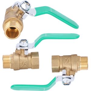 Unbranded 3Pcs 1/2in Water Pipe Ball Valve Female Male Unbranded 3Pcs 1/2in Water Pipe Ball Valve Female Male