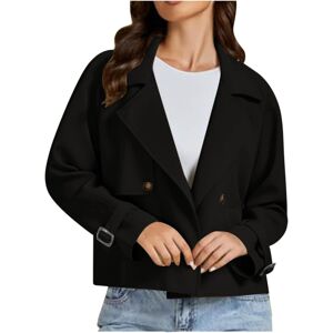 Unbranded (XL, 001 Black) Women's Jackets Cropped Trench Coats Lapel Double Breasted Blaze Unbranded (XL, 001 Black) Women's Jackets Cropped Trench Coats Lapel Double Breasted Blaze
