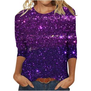 Unbranded (10, 030* Purple) Womens Tops 3/4 Sleeve Shirts Round Neck Dressy Casual Blouses Unbranded (10, 030* Purple) Womens Tops 3/4 Sleeve Shirts Round Neck Dressy Casual Blouses