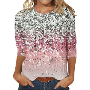 Unbranded (12, 006* Pink) Womens Tops 3/4 Sleeve Shirts Round Neck Dressy Casual Blouses G Unbranded (12, 006* Pink) Womens Tops 3/4 Sleeve Shirts Round Neck Dressy Casual Blouses G