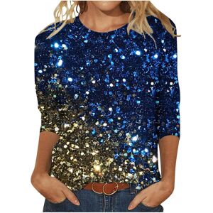 Unbranded (14, 011* Blue) Womens Tops 3/4 Sleeve Shirts Round Neck Dressy Casual Blouses G Unbranded (14, 011* Blue) Womens Tops 3/4 Sleeve Shirts Round Neck Dressy Casual Blouses G