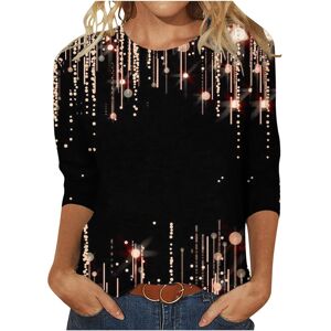 Unbranded (22, 022* Black) Womens Tops 3/4 Sleeve Shirts Round Neck Dressy Casual Blouses Unbranded (22, 022* Black) Womens Tops 3/4 Sleeve Shirts Round Neck Dressy Casual Blouses