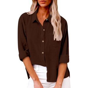 Unbranded (5XL, 3 Brown) Womens Tops Clearance Womens Button Down Shirt Casual Cotton Line Unbranded (5XL, 3 Brown) Womens Tops Clearance Womens Button Down Shirt Casual Cotton Line
